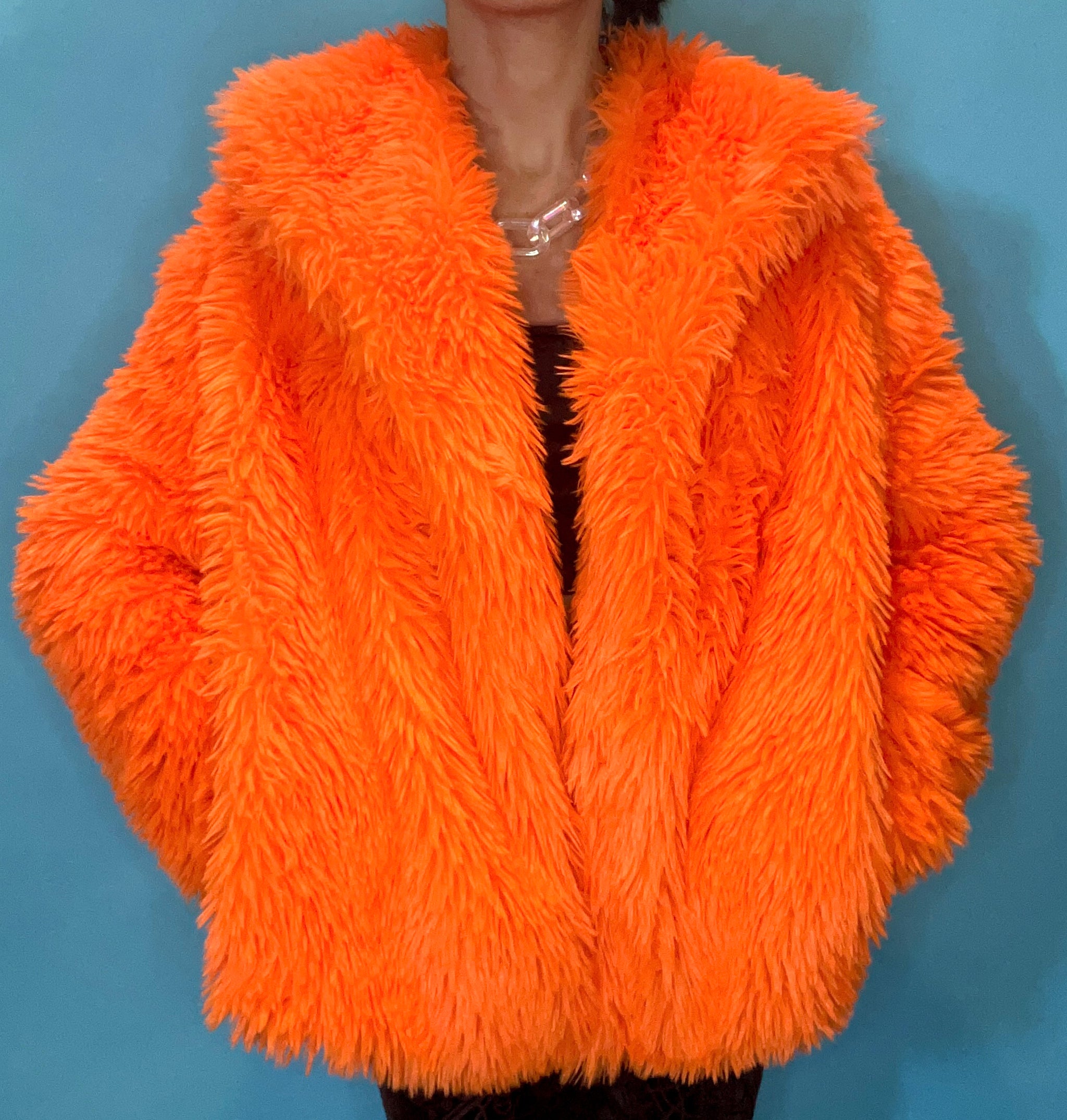 Orange Fungi Collar Coat READY TO SHIP Paris Sinclair